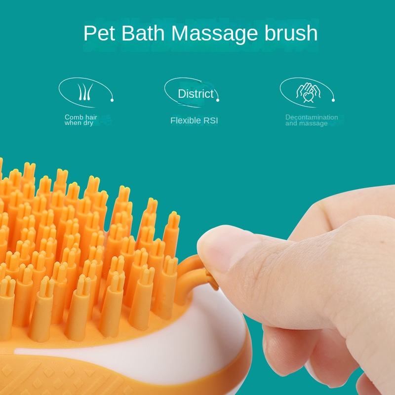 Pet bath brush 2-in-1